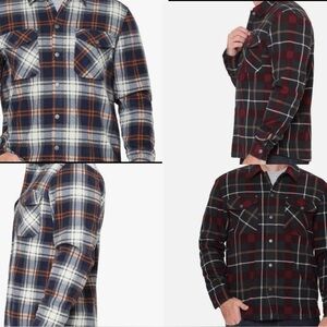 NWT BC Clothing Men's Textured Flannel Button Cuffs Branded Buttons Heavyweight